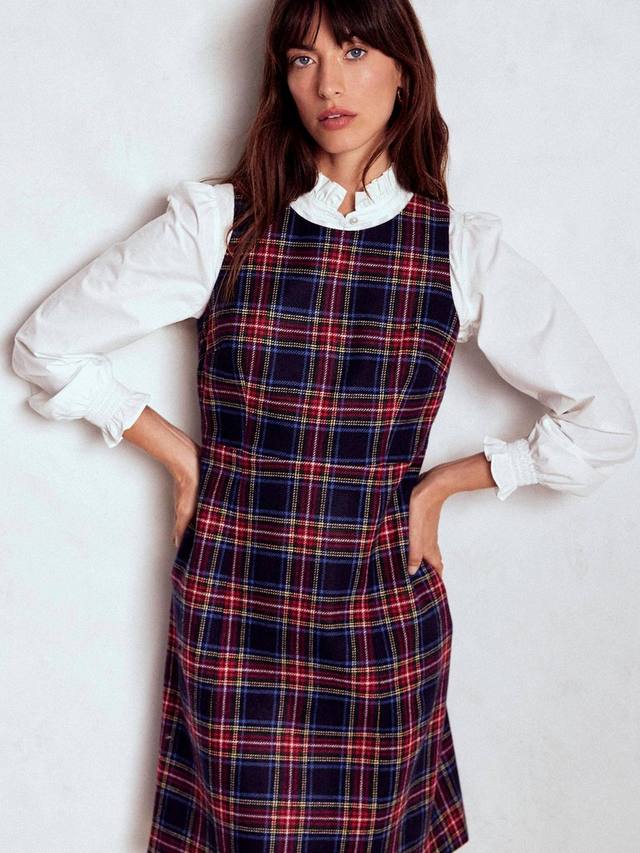 

Платье-футляр Annie Check из шерсти Rich Boden, Navy/Multi