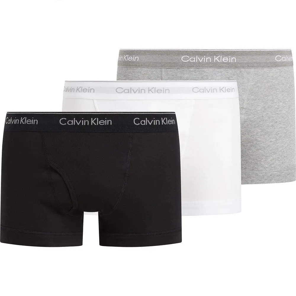 Комплект трусов Calvin Klein Cotton Classics 3 шт., черный/белый/серый