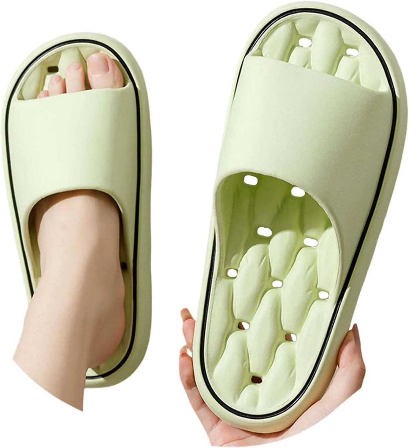 Женские и мужские купальники Cloud Shoes Ультрамягкие тапочки с мягкой ортопедической подкладкой из пены с эффектом памяти, нескользящие и устойчивые Generisch, зеленый — фото 2