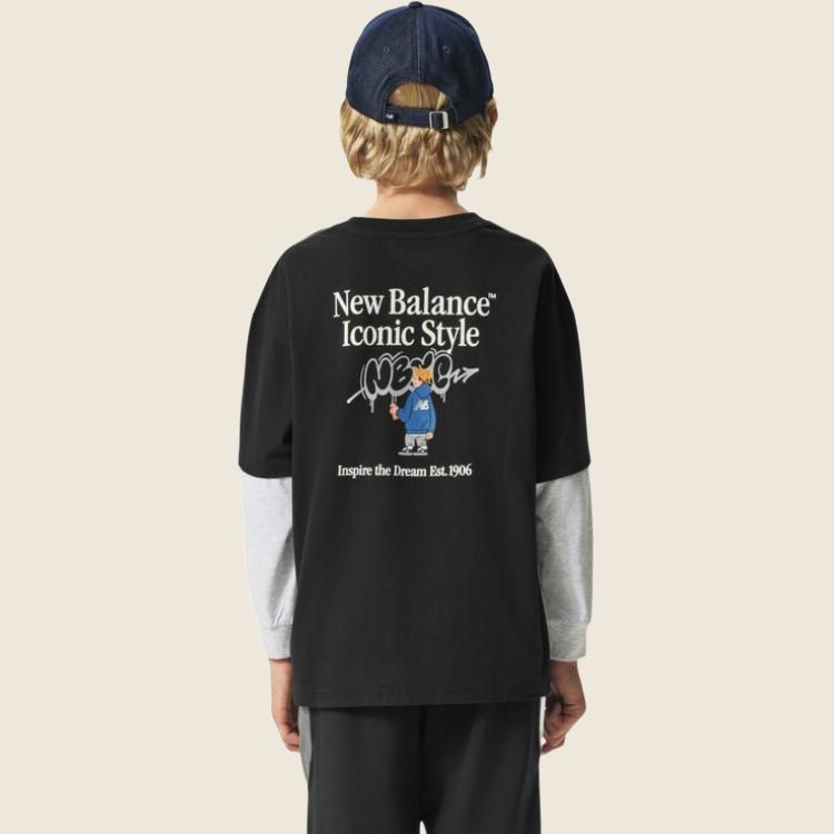 Толстовка для детей 3-7 лет New Balance, черный — фото 4