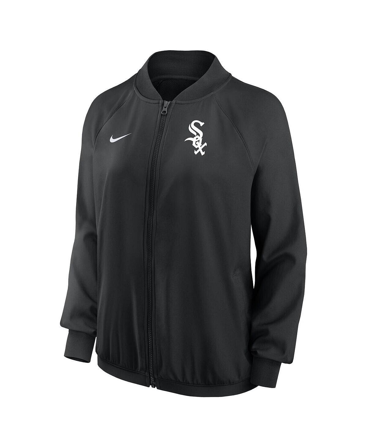 Черная женская куртка Chicago White Sox Authentic Collection Team Raglan Performance с молнией во всю длину Nike, черный — фото 3