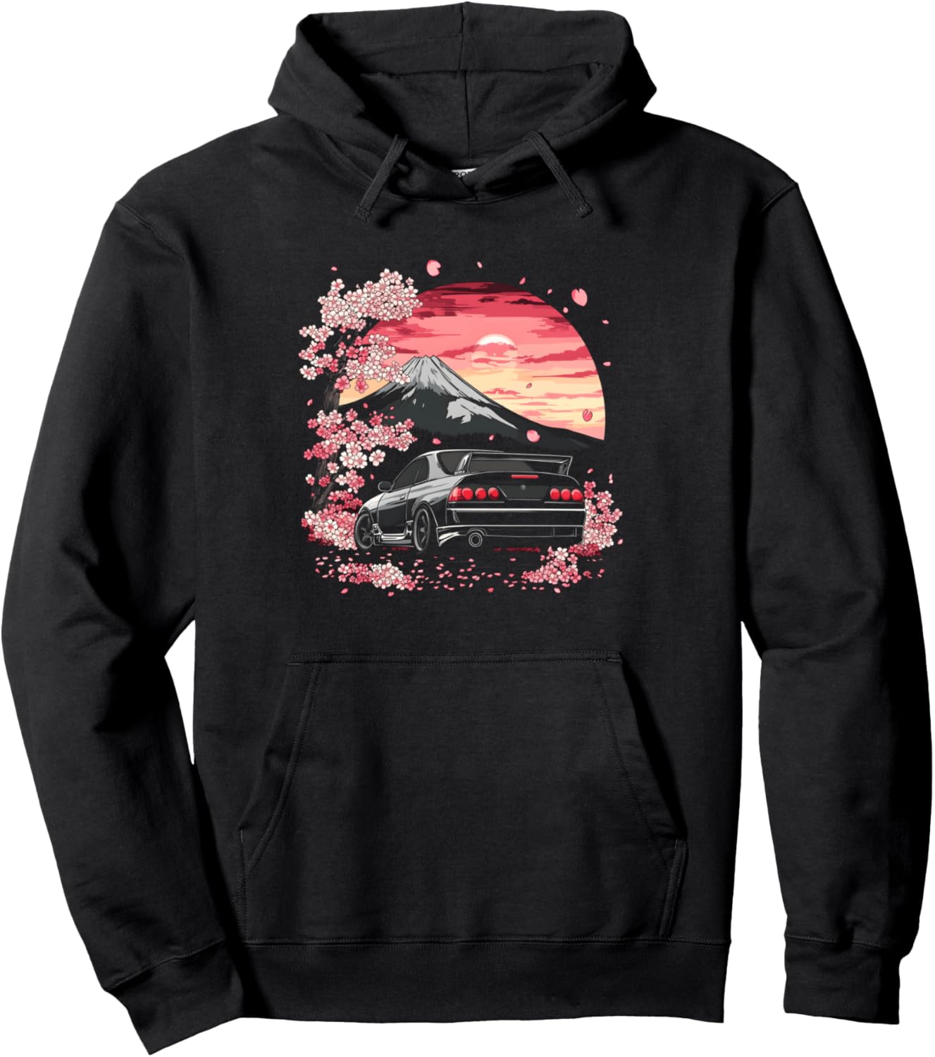 

Футболка JDM Japan Sakura 240sx Japanese Drift Car S13 Hoodie, черная Japan Jdm Shirts For Men Cherry Blossom 240Sx