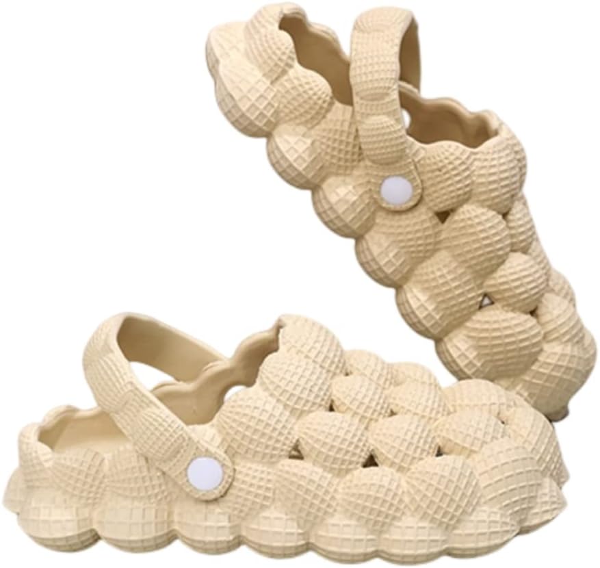 

Сандалии ELLEES унисекс для взрослых, милые, в виде облачка, для женщин и мужчин, нескользящие, для ванной комнаты и душа, с мягкой толстой подошвой, для дома и улицы, бежевый