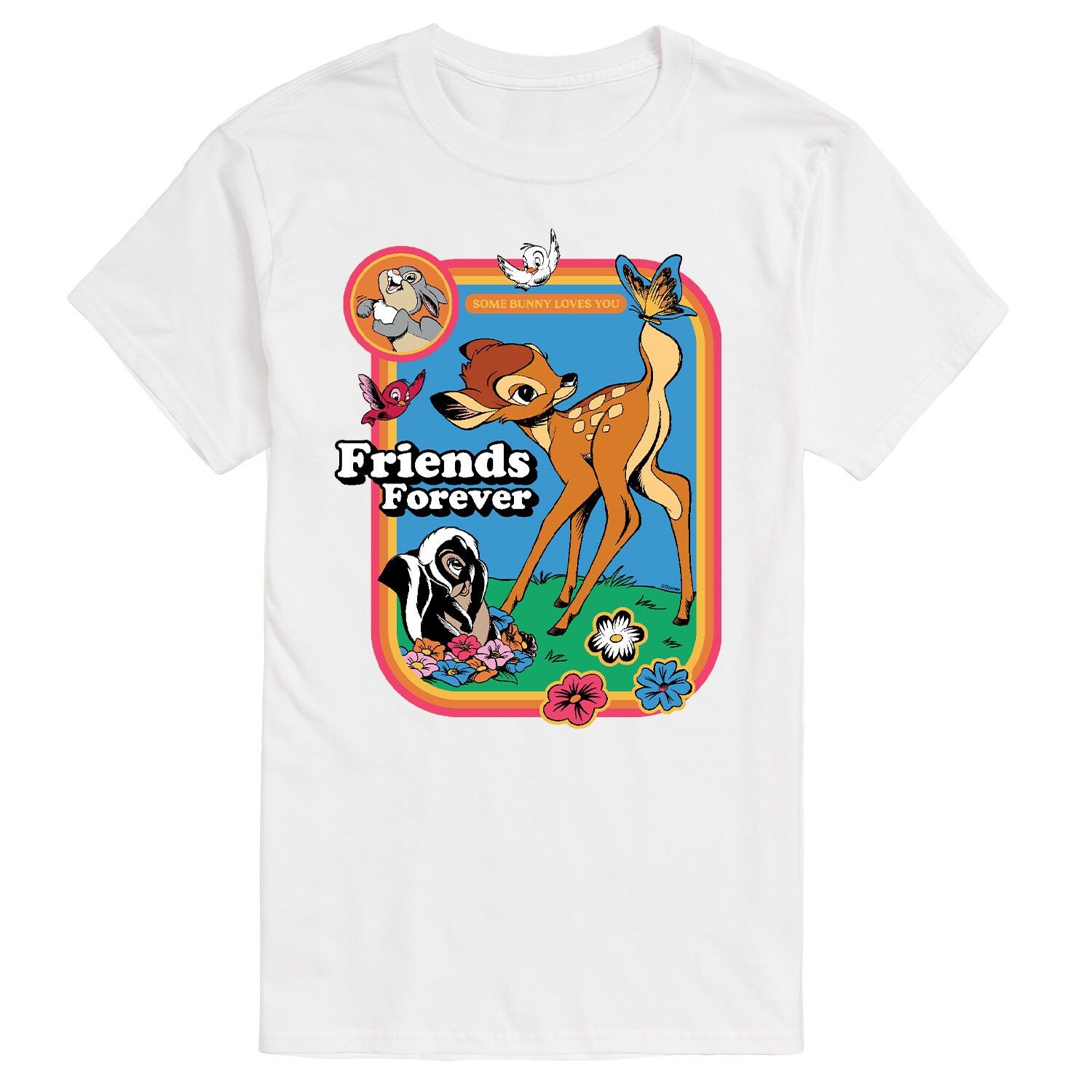 

Футболка с рисунком Disney's Bambi Big & Tall Friends Forever Licensed Character, белый