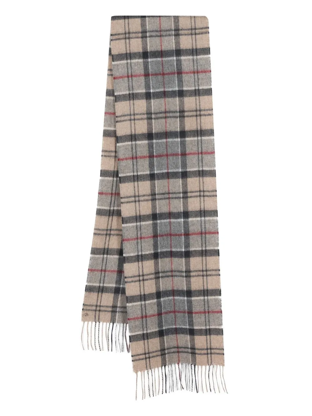 

Клетчатый шарф Holden с бахромой Barbour, серый