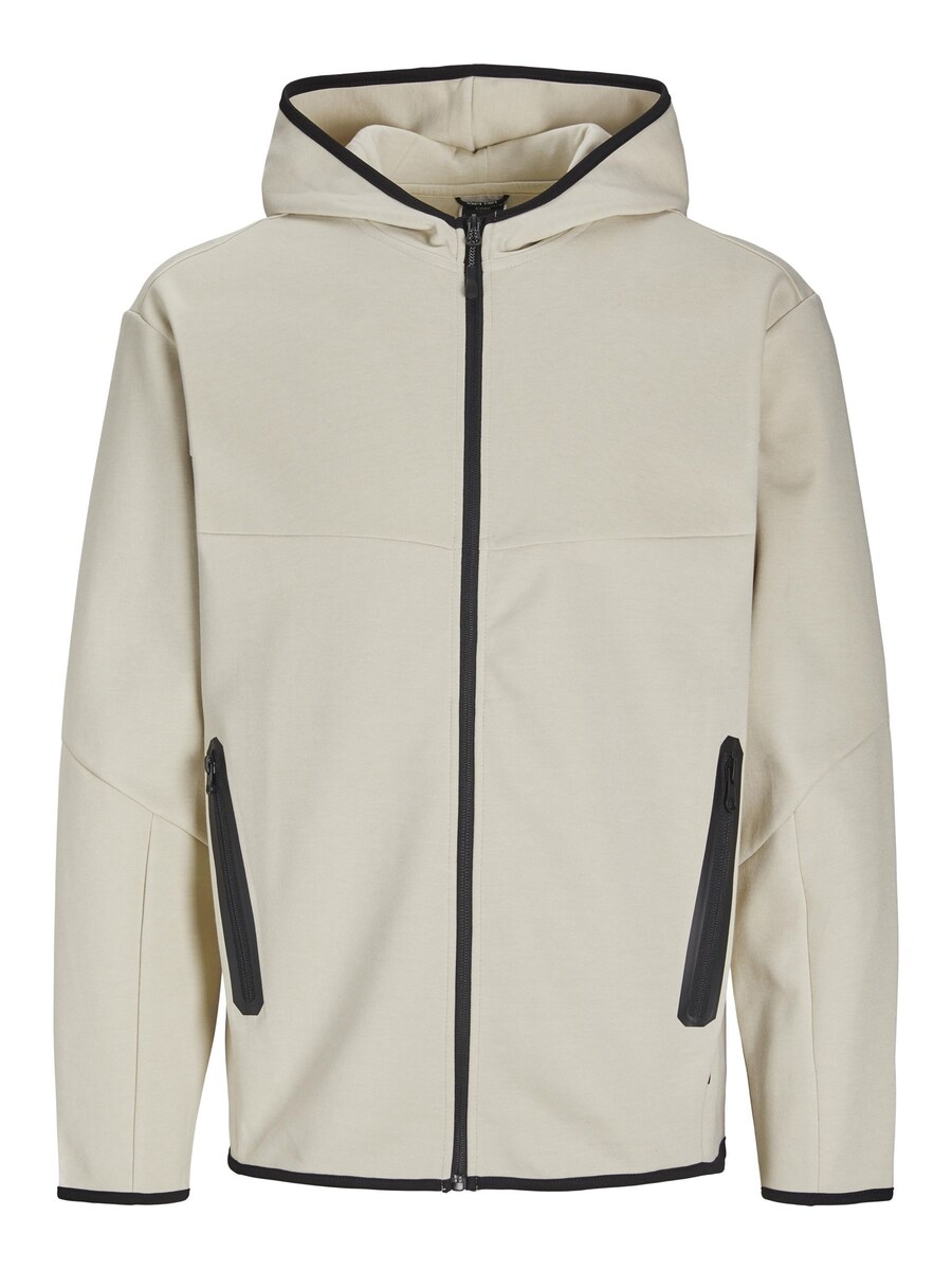 

Толстовка с капюшоном на молнии JACK & JONES JCOFusion, кремовый