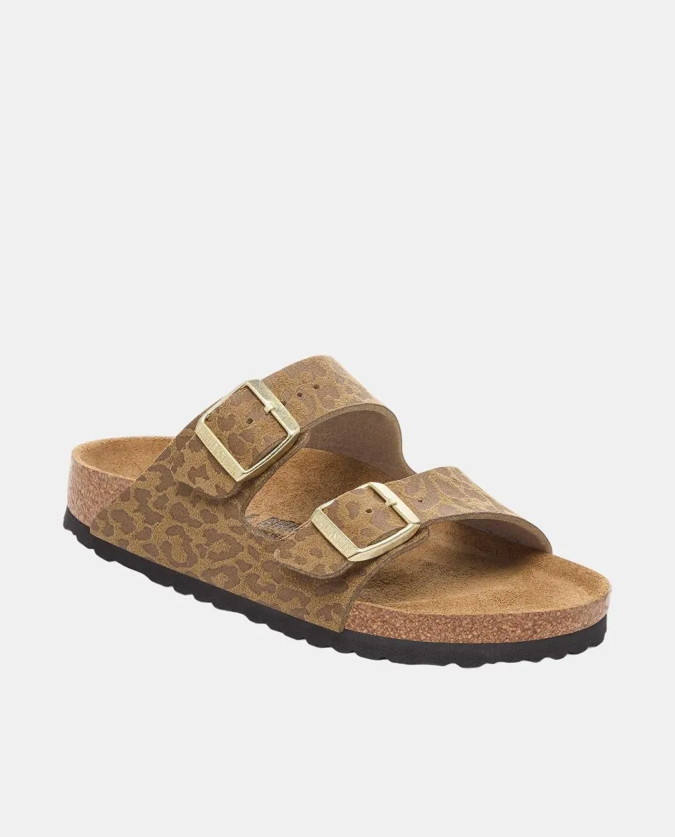 Женские сандалии из искусственной кожи с анималистическим принтом Birkenstock, оливковый зеленый — фото 2