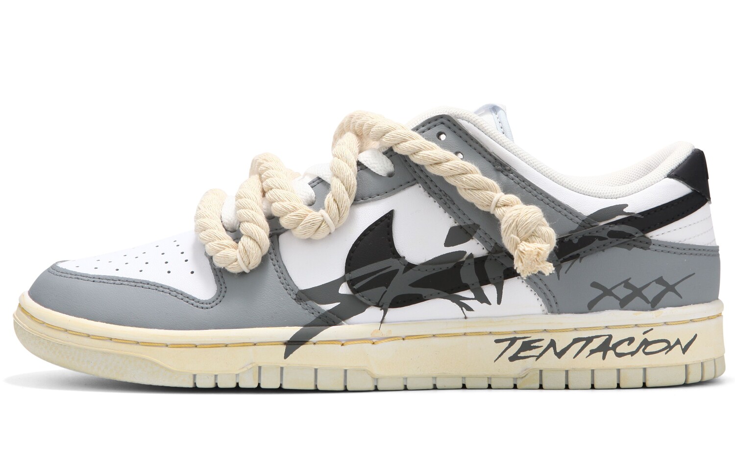 

Кроссовки для скейтбординга Dunk женские с низким верхом серые/белые Nike, Белый, Кроссовки для скейтбординга Dunk женские с низким верхом серые/белые Nike