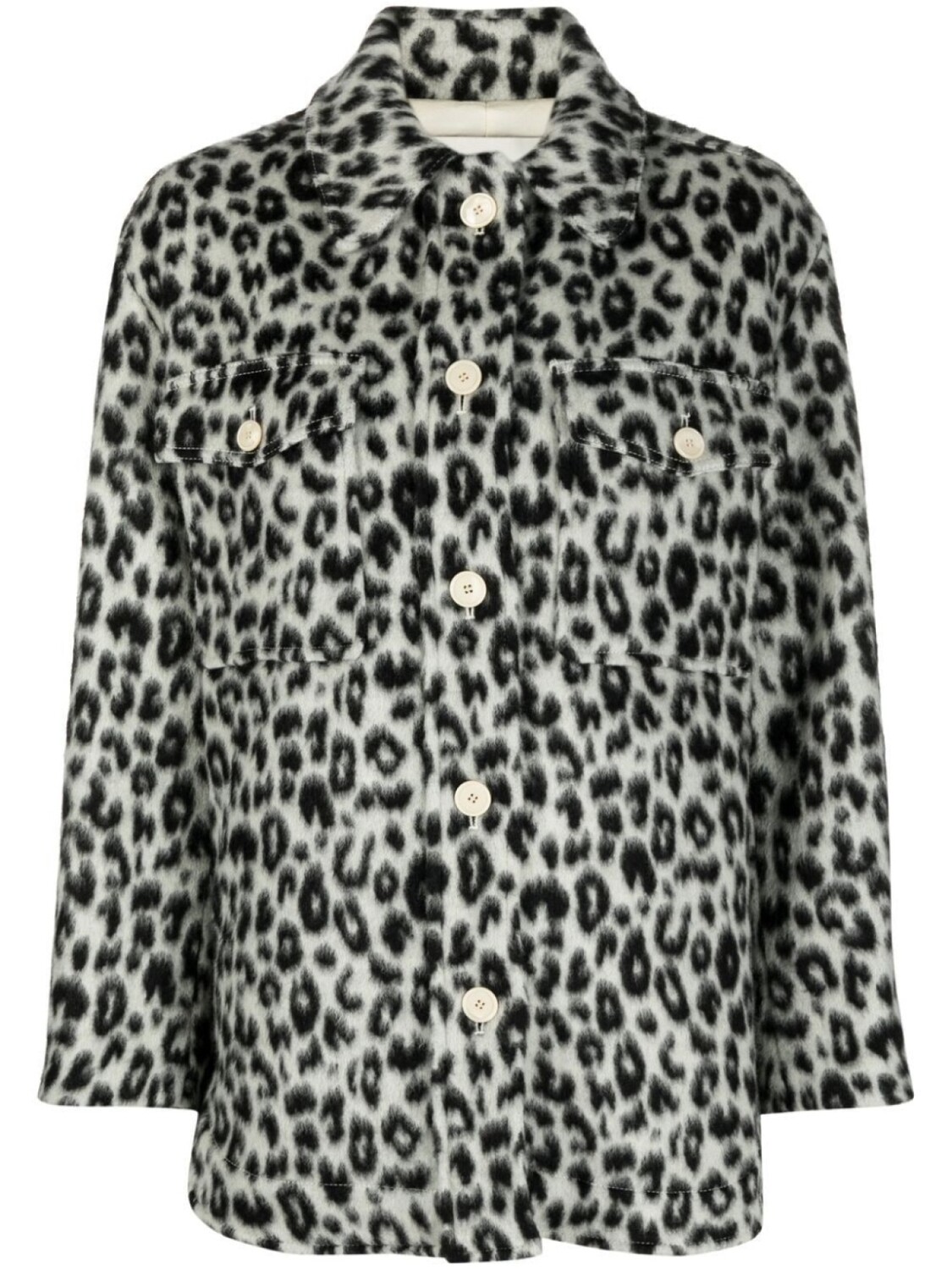 

ISABEL MARANT leopard print shirt jacket, белый