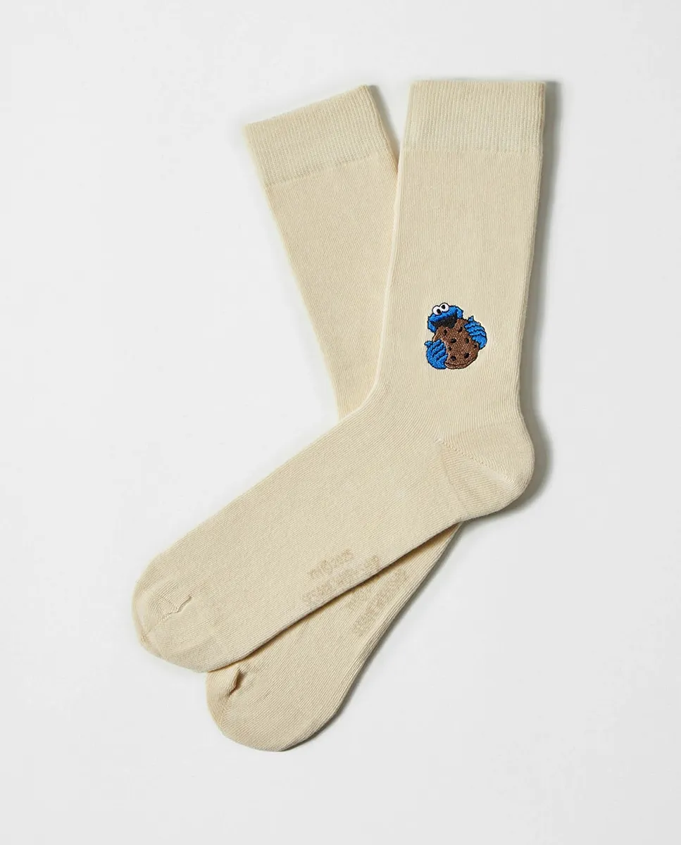 

Женские носки с фантазийным рисунком Улицы Сезам Besocks, бежевый