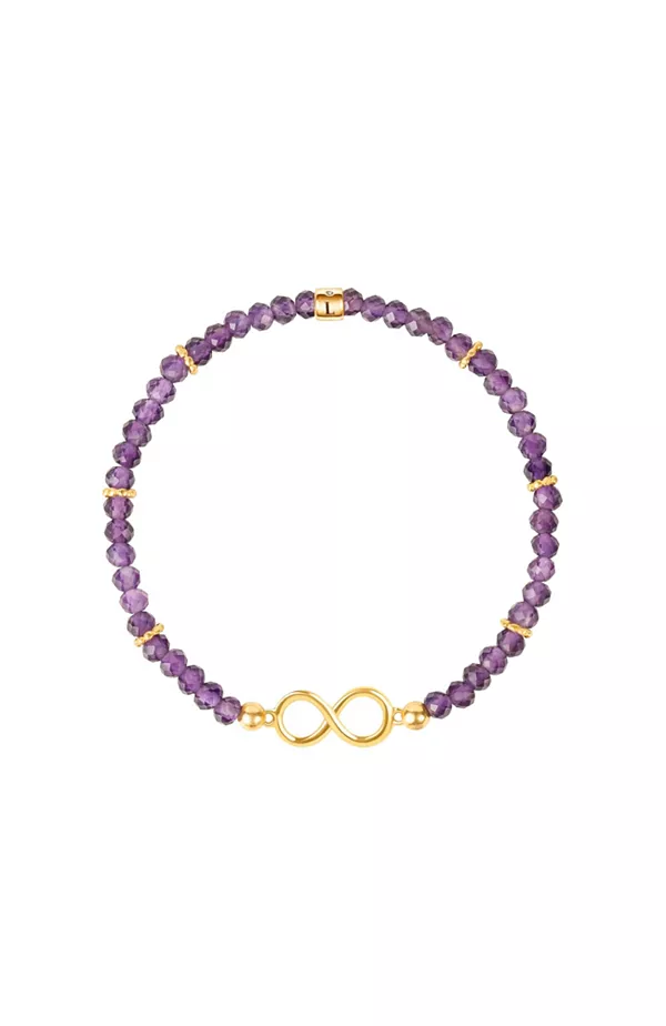 

Вечное блаженство - браслет с аметистовым шармом бесконечности Karma And Luck, purple/gold