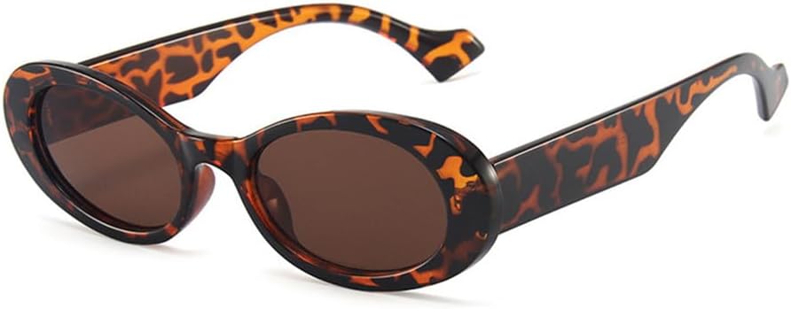 

Маленькие овальные солнцезащитные очки для женщин, леопардовый принт, желейный цвет, защита от УФ-излучения UV400 для занятий спортом на открытом воздухе, бега и езды на велосипеде UYPTK, Leopard Tea