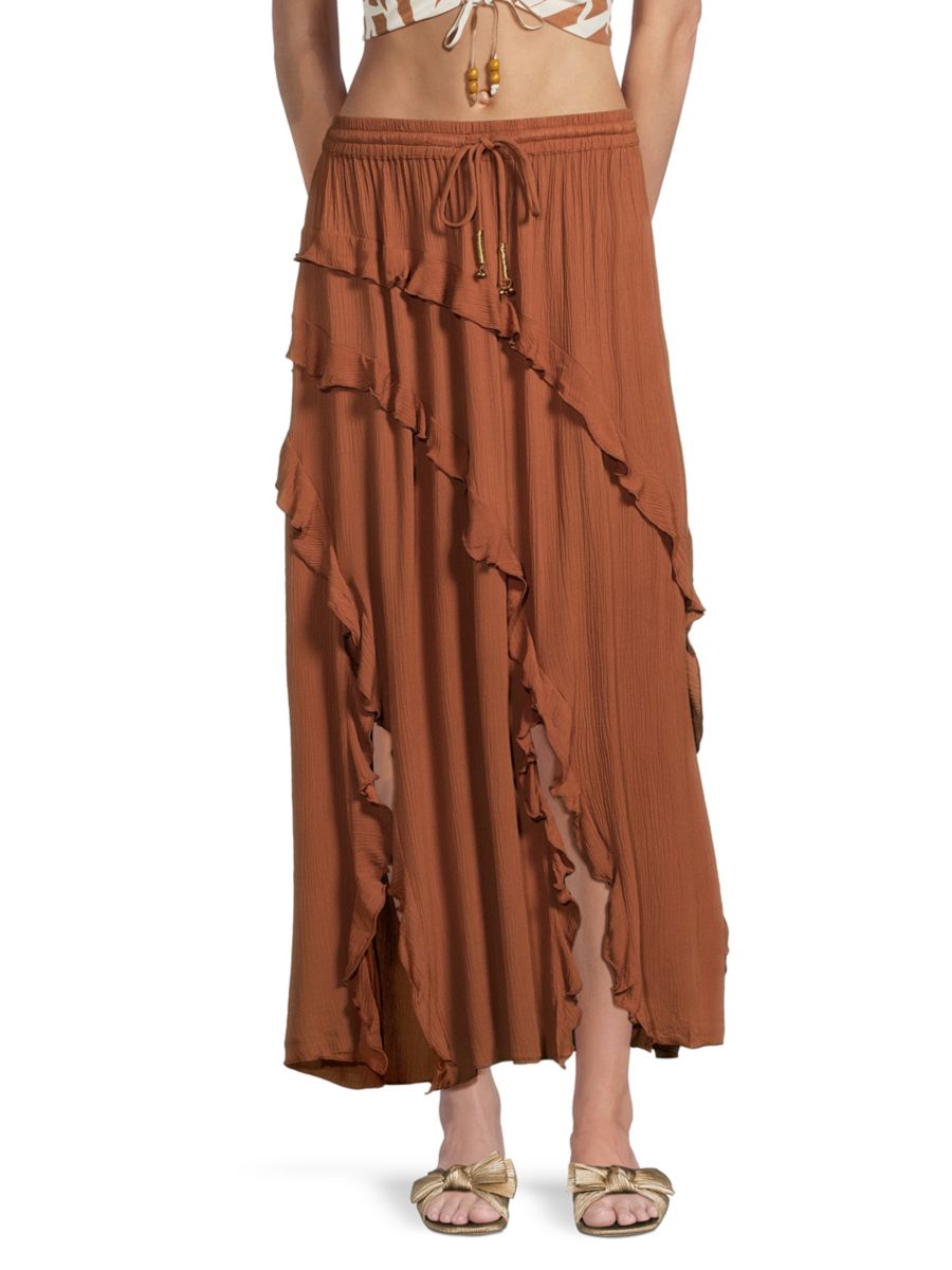 

Юбка макси с кулиской и оборками Vintage Havana, цвет Sedona Sand