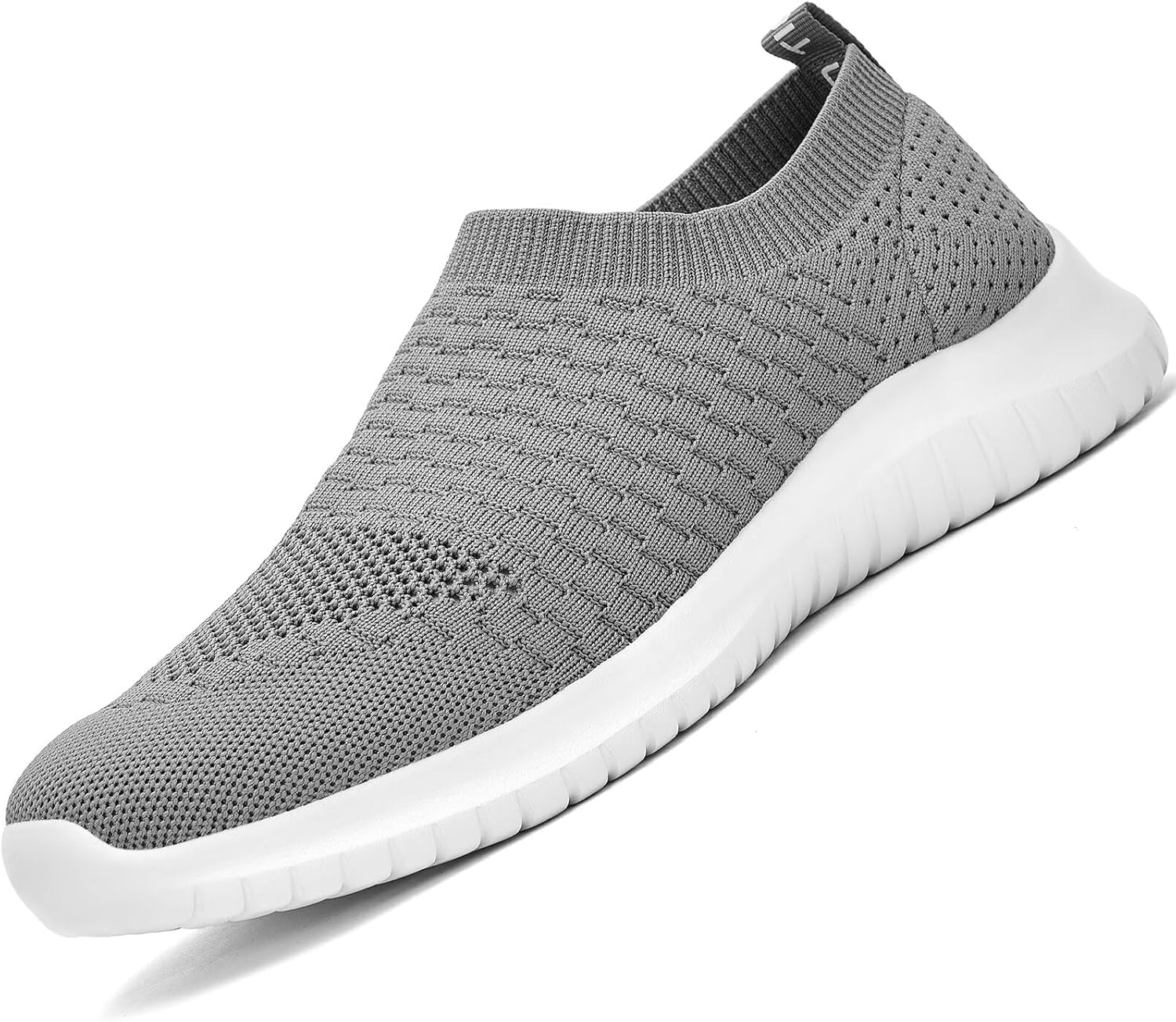 

Мужские спортивные прогулочные кроссовки konhill - легкие повседневные трикотажные слипоны, темно-серый