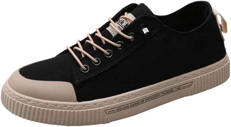 

Мужские дышащие низкие кеды на шнуровке для скейта, противоскользящие повседневные кроссовки из ткани для мужчин Clolinde, черный