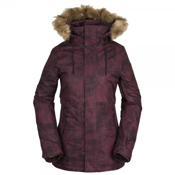 

Утепленная лыжная куртка цвета Fawn Volcom, красный