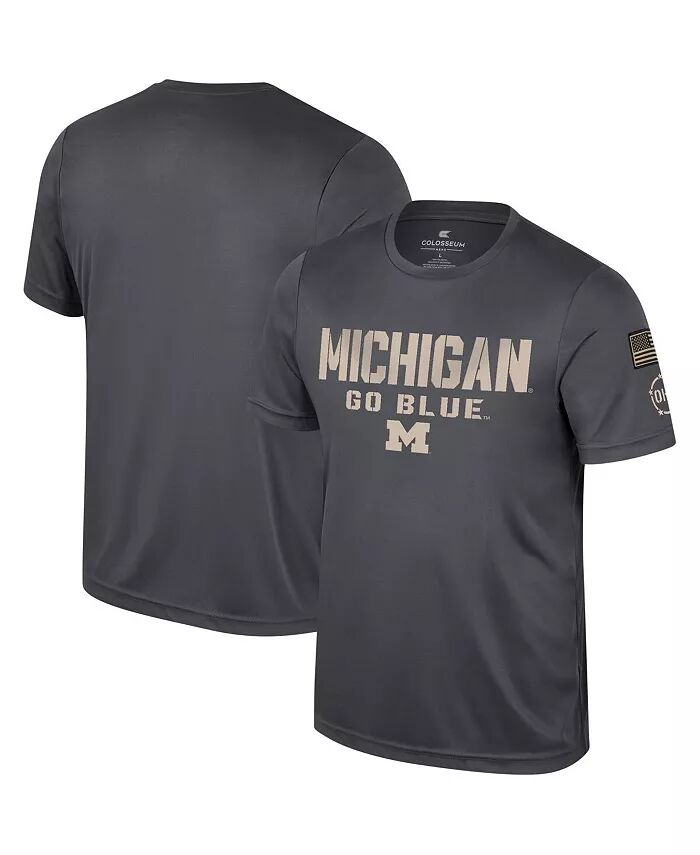 

Мужская темно-серая футболка Michigan Wolverines OHT в стиле милитари с благодарностью Colosseum