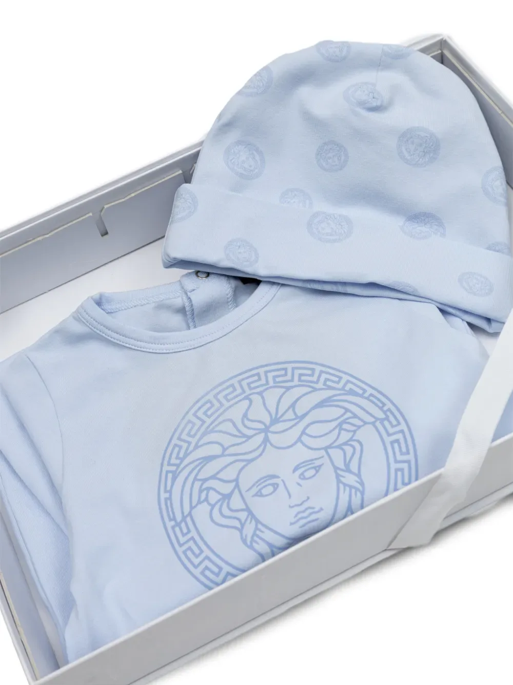 Детский комплект с принтом Медузы Versace Kids, синий — фото 4