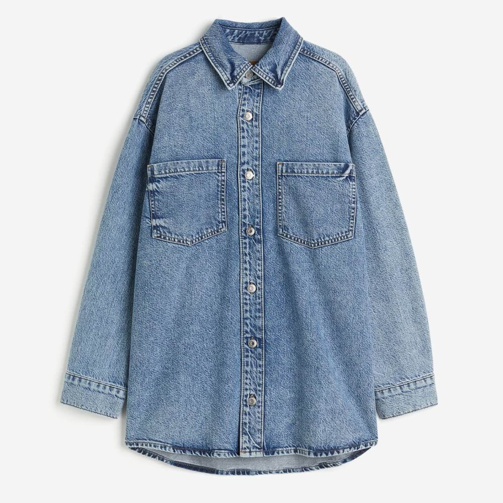 

Рубашка джинсовая H&M Feather Soft, светло-синий