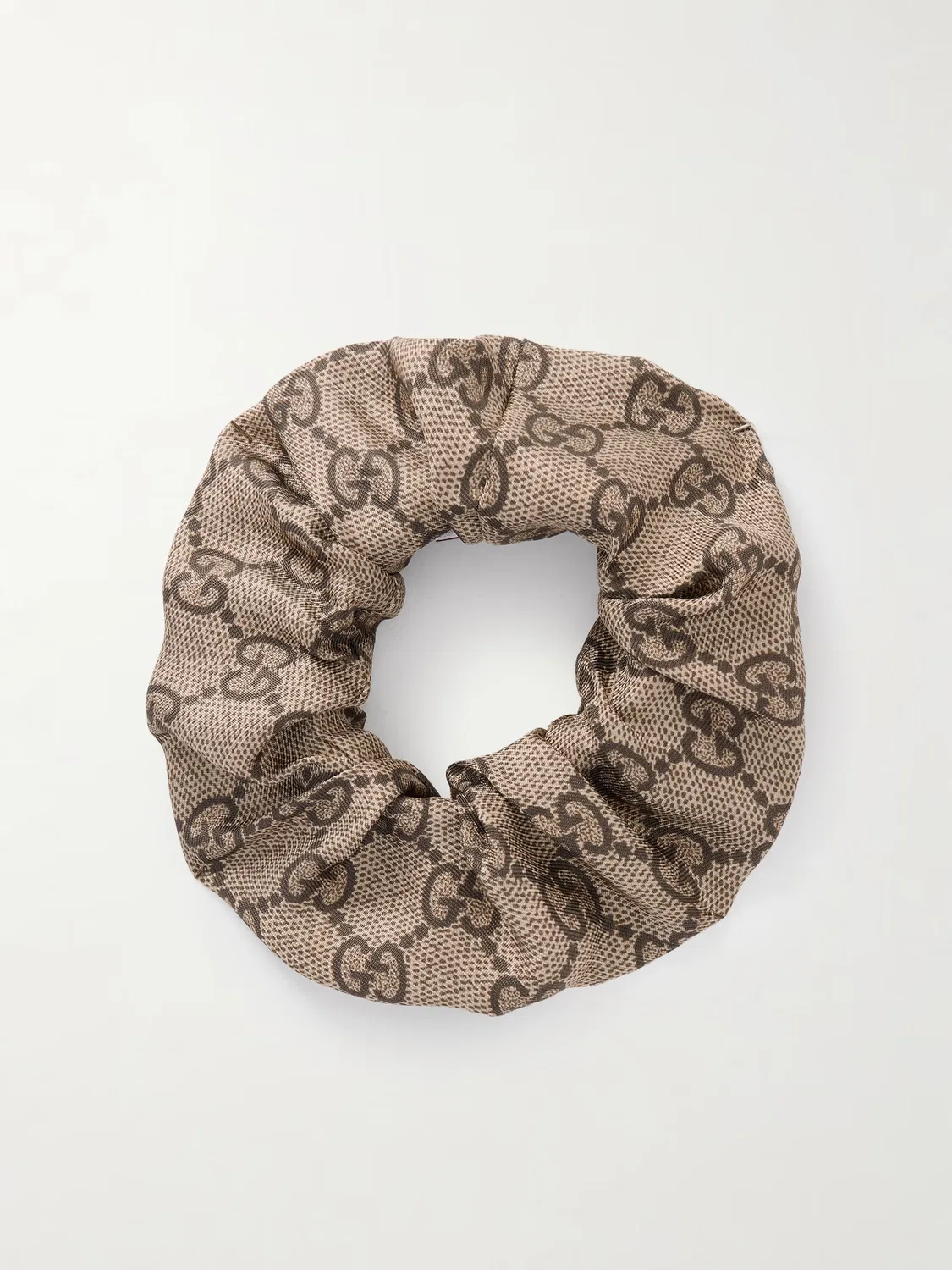 Резинка для волос из жаккардовой шелковой ткани Gucci, бежевый