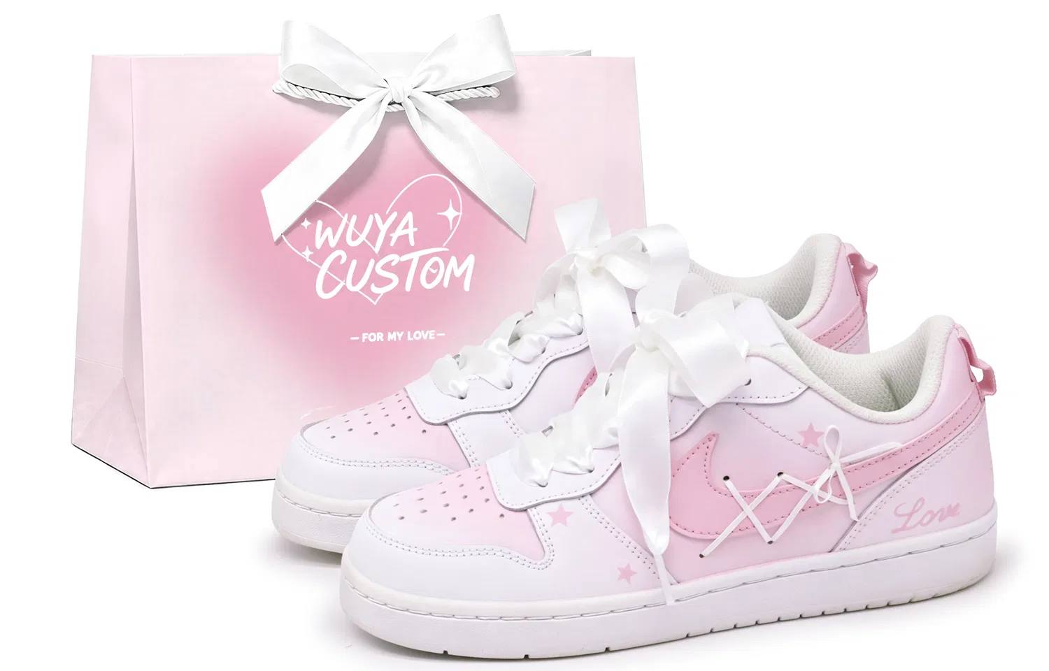 Детские скейтборд-кроссовки Nike Court Borough Low Top, Pink White