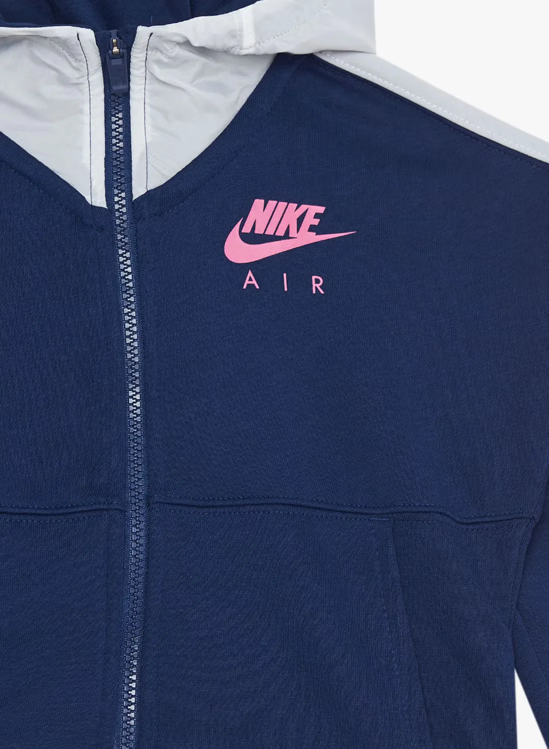 Худи с длинным рукавом на молнии Nike, темно-синий — фото 3