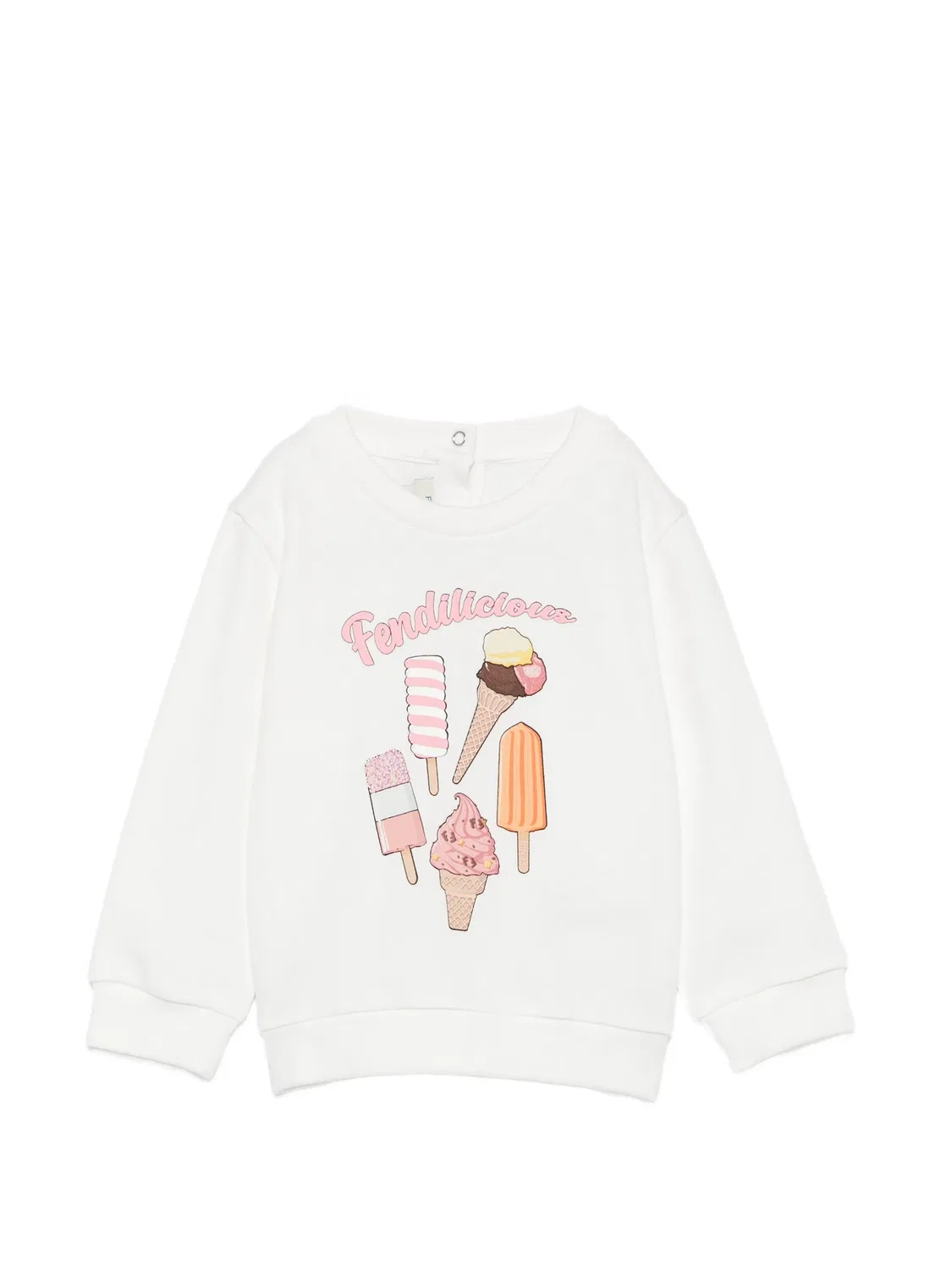 Свитер с принтом Fendi Kids, белый