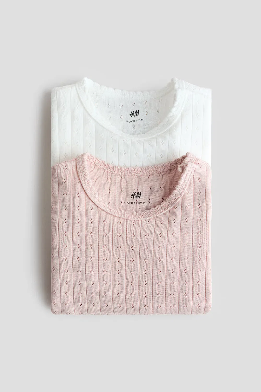 Комплект из 2 ажурных боди из хлопка H&M, Hellrosa/Weiß — фото 2