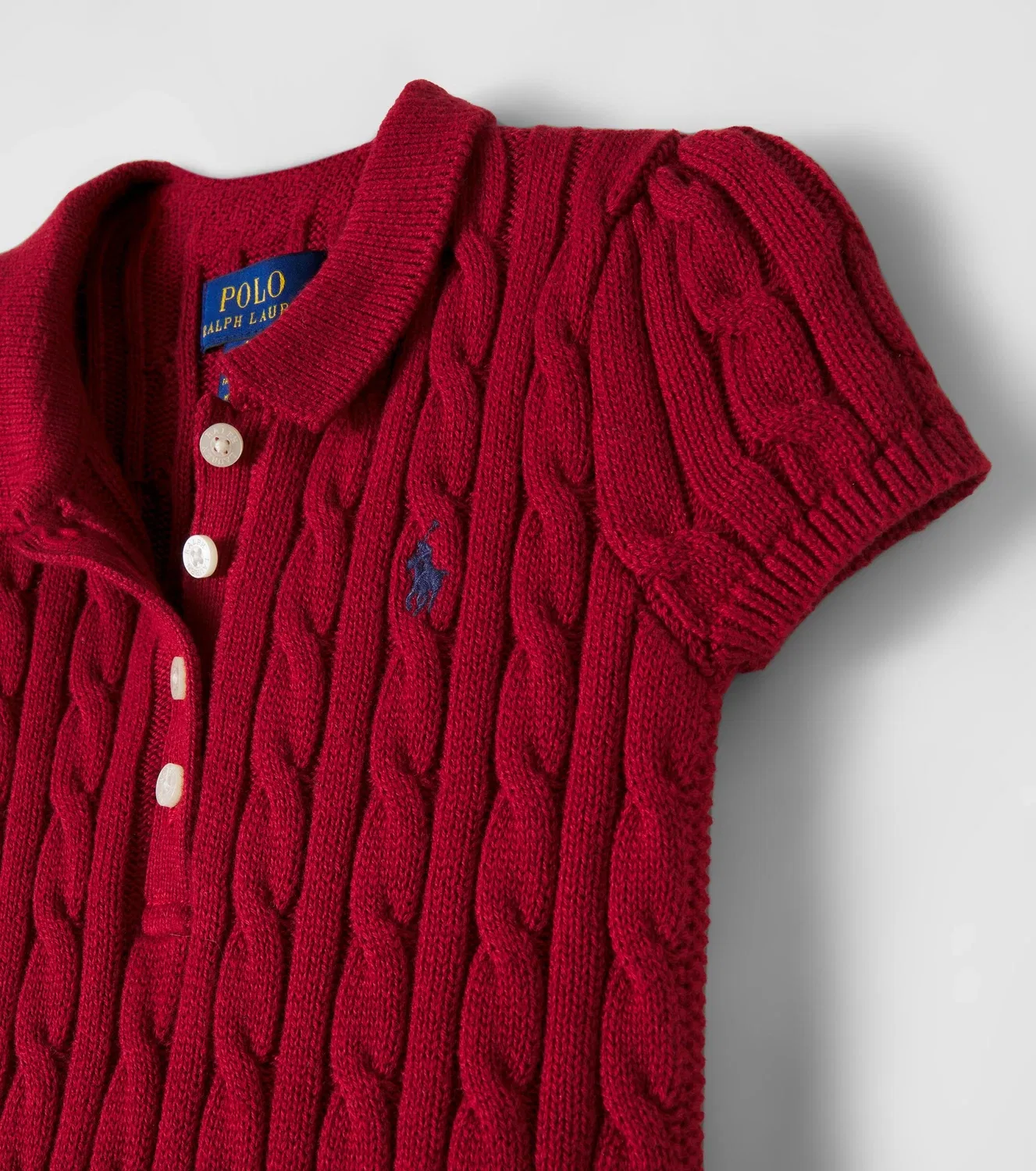 Платье-поло хлопковое Polo Ralph Lauren Kids, красный — фото 4