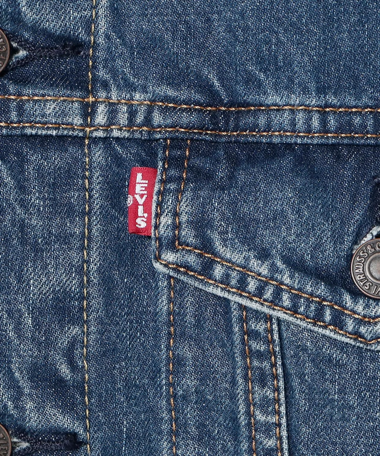Мужская джинсовая куртка-трактор с пуговицами Levi's, Blue — фото 4