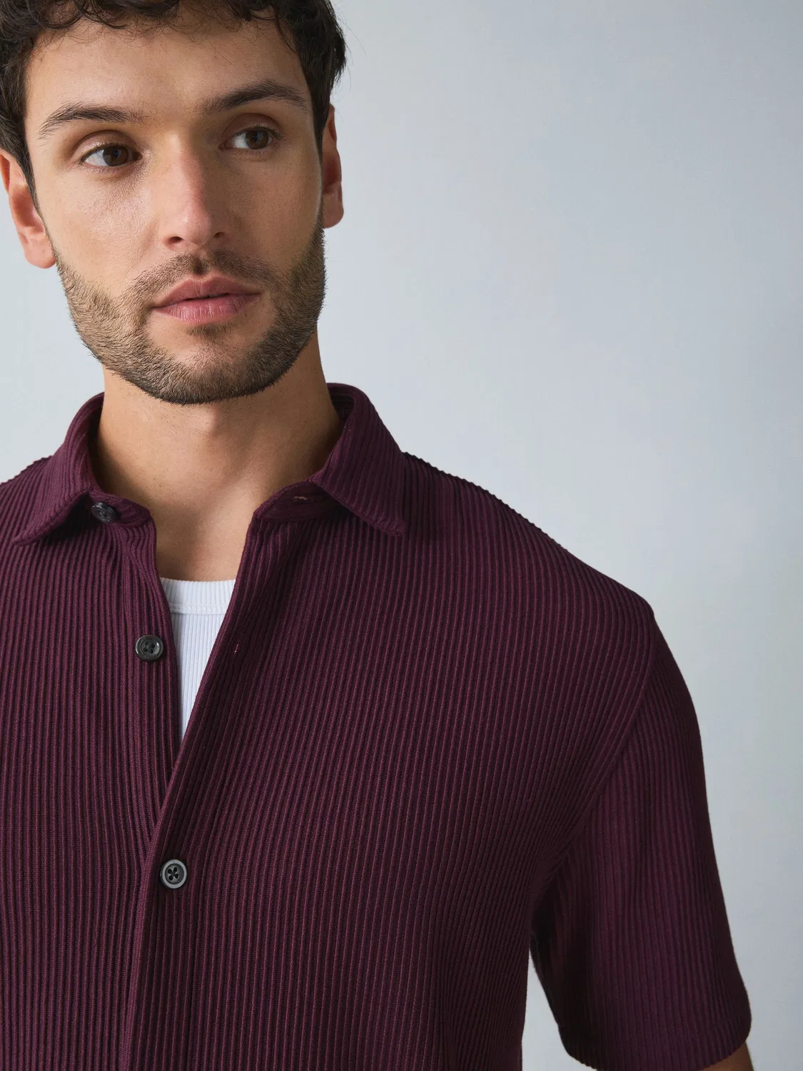 Рубашка с коротким рукавом текстурированная, Red Textured Jersey Short Sleeve Shirt Next, красный