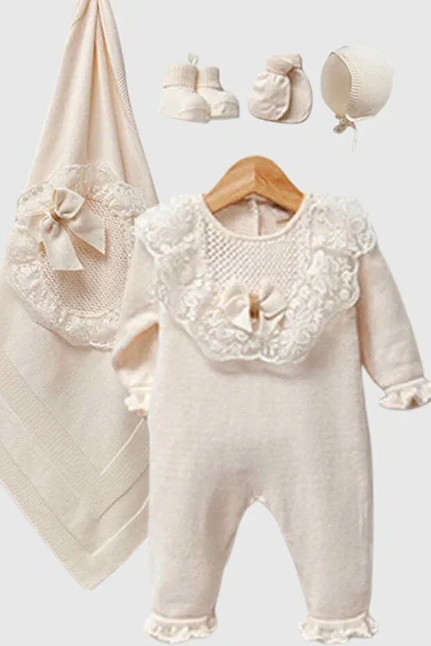 Детский комплект для выписки из роддома хлопковый Naka Concept, Nude Color — фото 4