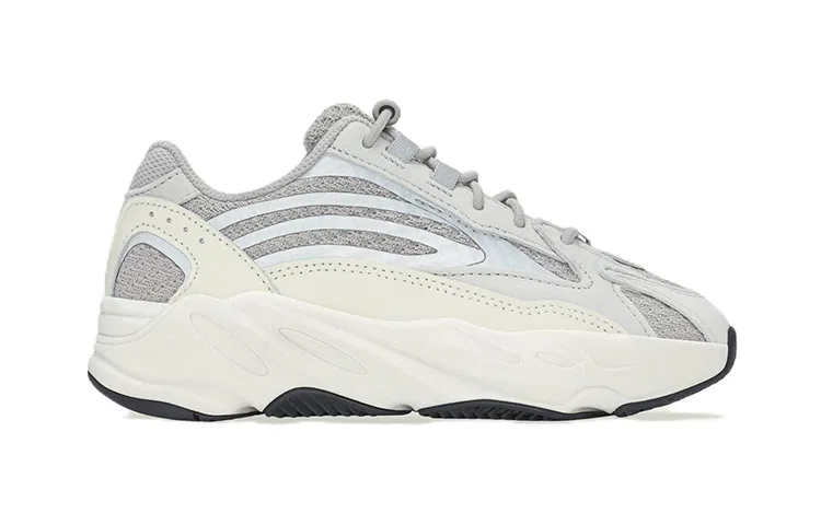 Детские кроссовки с принтом Yeezy Boost 700 V2 Static Leather Low top Kids Lifestyle Shoes Gray White Kids' Adidas Originals, Серый Белый — фото 3