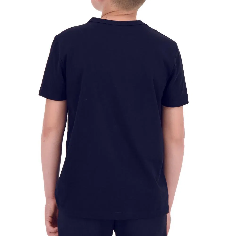 Детская футболка с круглым вырезом Le Coq Sportif Ess Tee, Navyblau Schwarz — фото 3