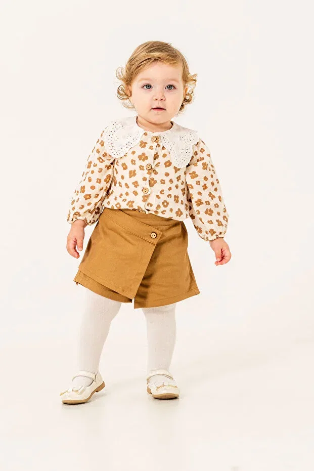 Детский комплект для девочек хлопковый Jnf Kids, Brown