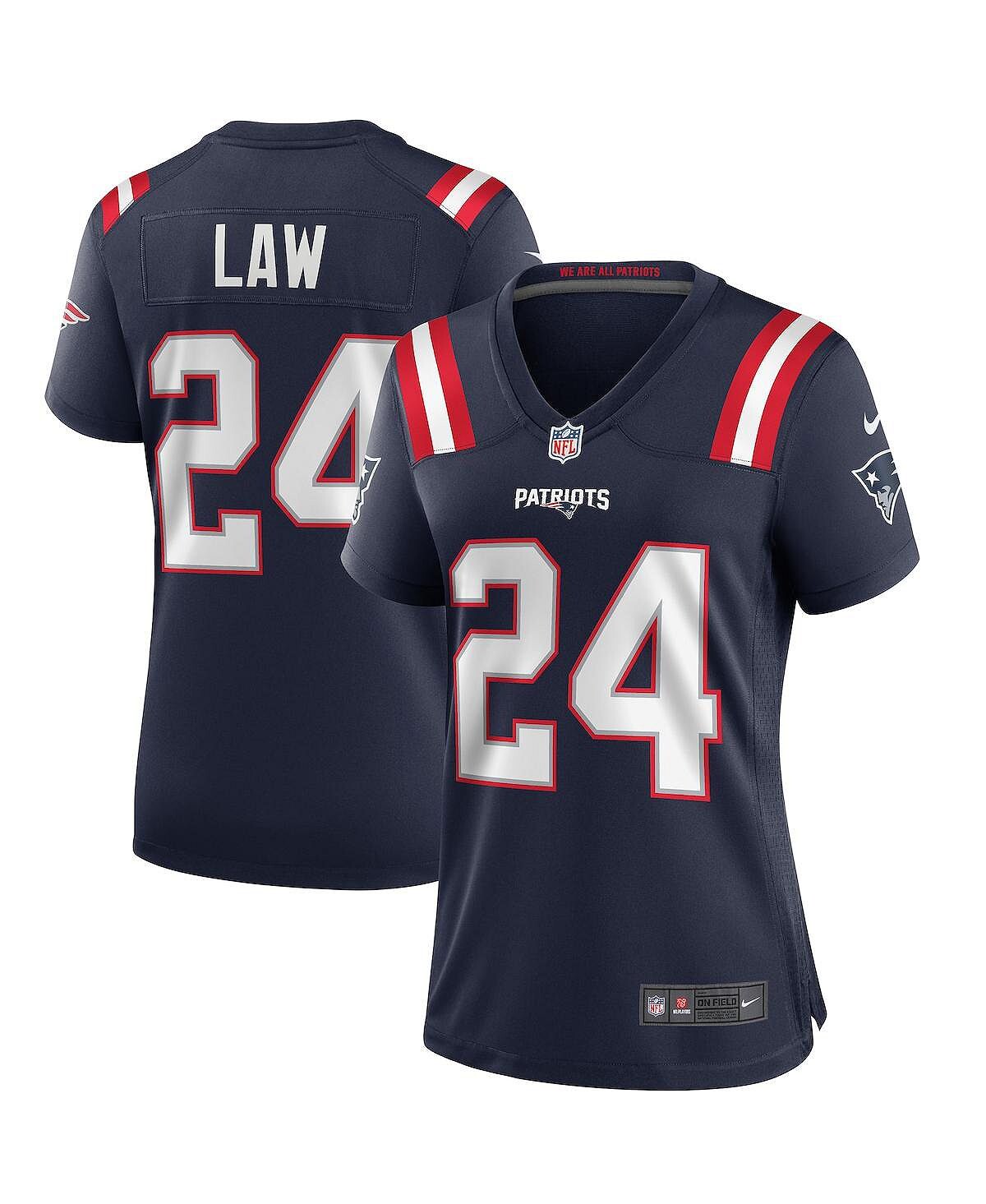 

Женская футболка ty law navy new england patriots game для пенсионеров Nike, синий