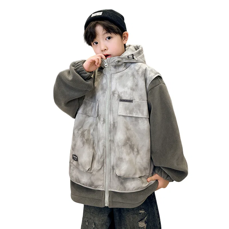 Детское стеганое пальто с капюшоном Lanza, Gray