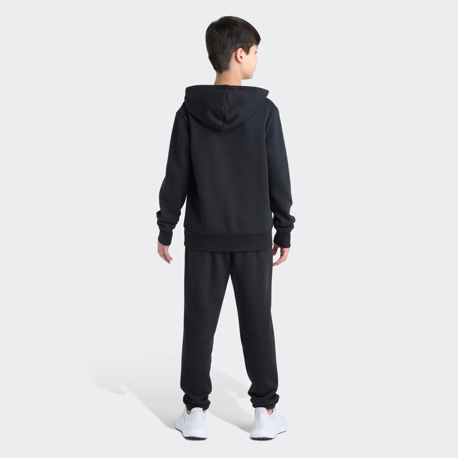 Детский спортивный комплект из флиса: худи и джоггеры Adidas Sportswear, черный — фото 2