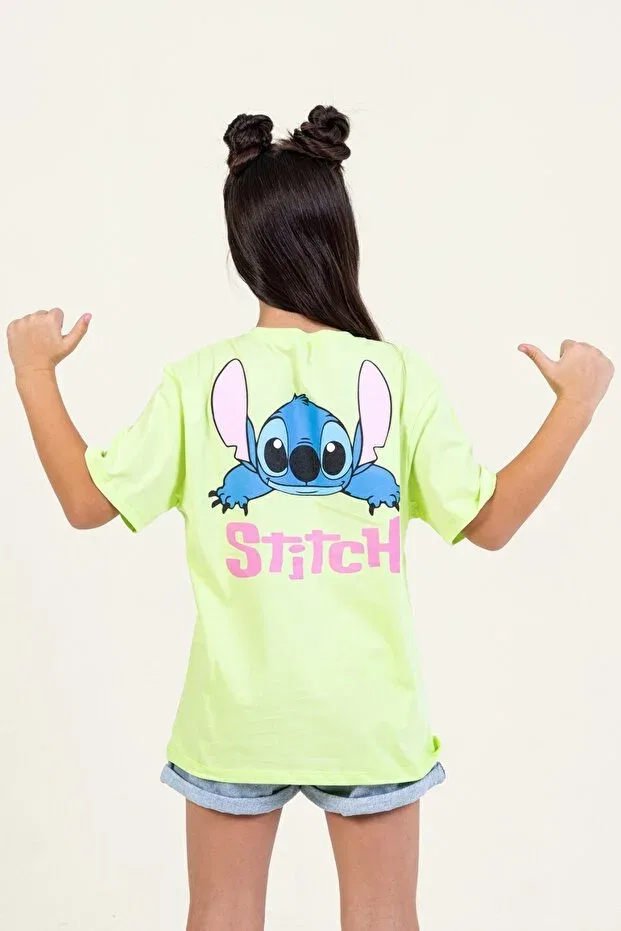 Детская футболка для девочек с принтом Stitch Dmb Boys & Girls, Pistachio — фото 2