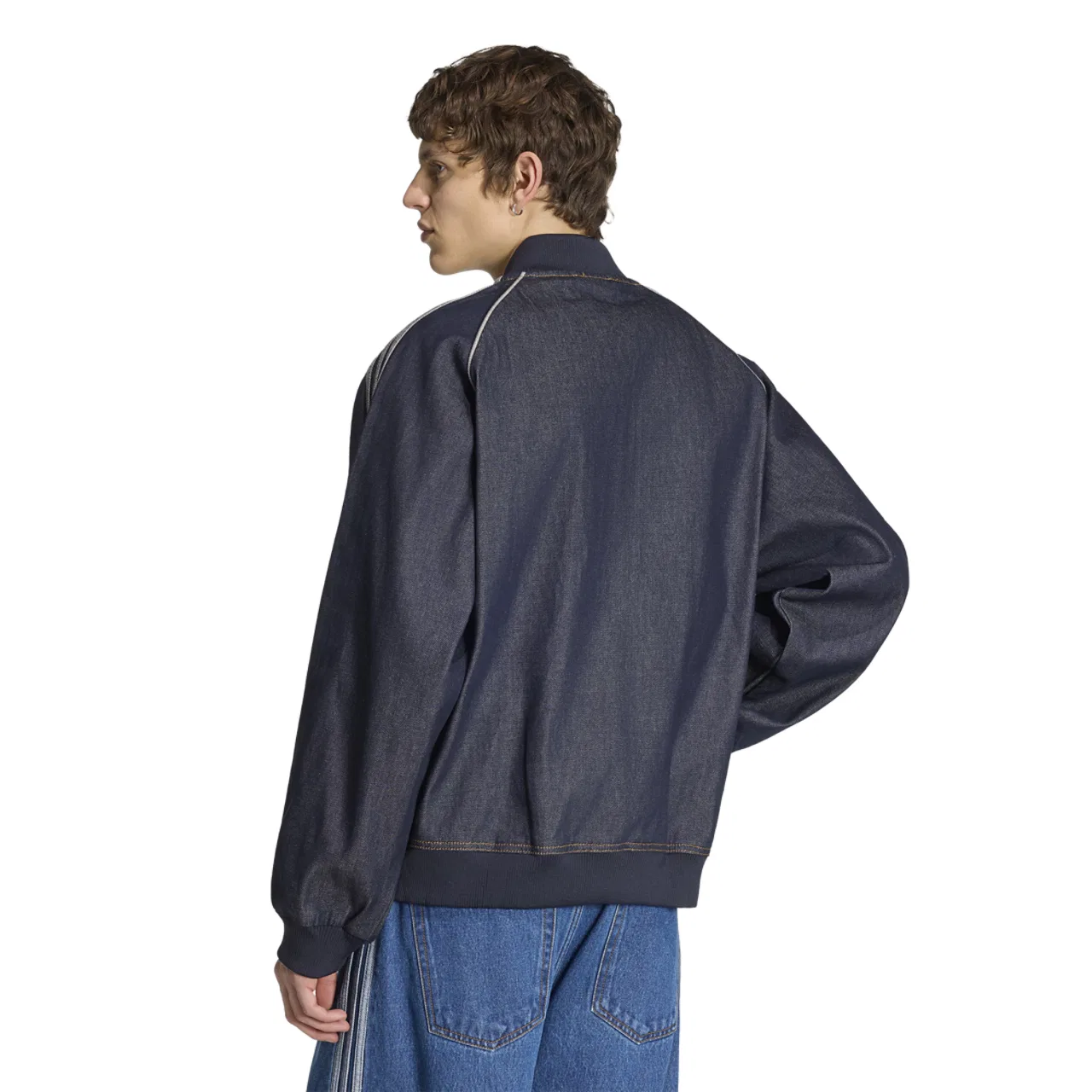 Мужская куртка SST Adicolor Denim Track Top Adidas, цвет White/Indigo — фото 2