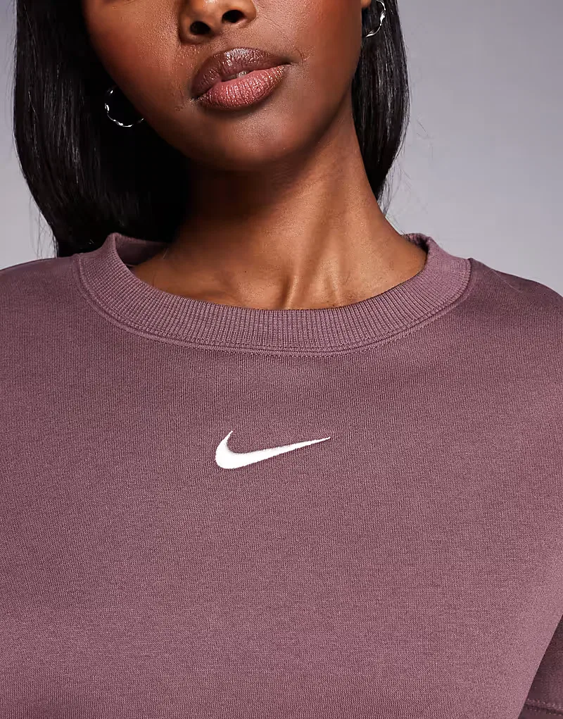 Толстовка Nike Phoenix Fleece оверсайз с круглым вырезом, коричневый — фото 3