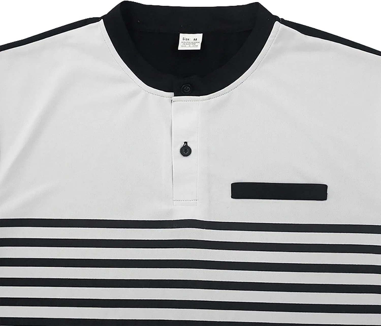 Мужская повседневная рубашка с коротким рукавом, полосатый пэчворк, Slim Fit, White — фото 4
