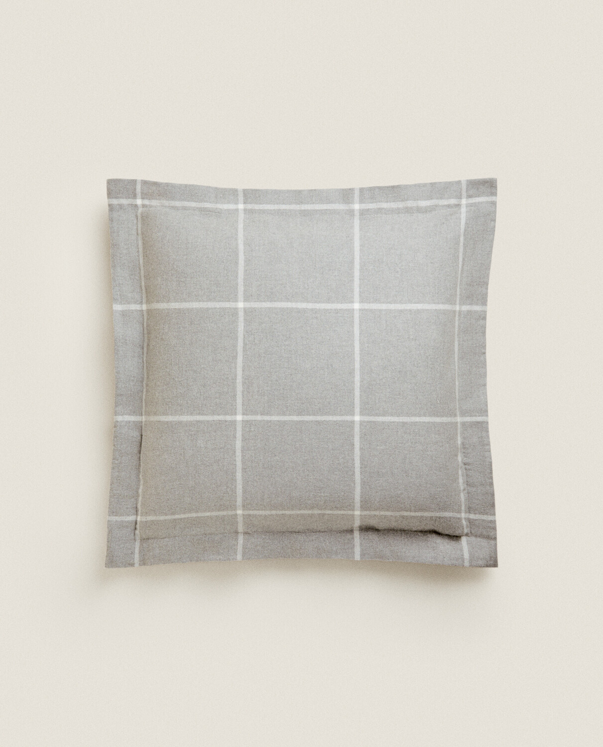 Наволочка Zara Home Check Flannel, серый — фото 3