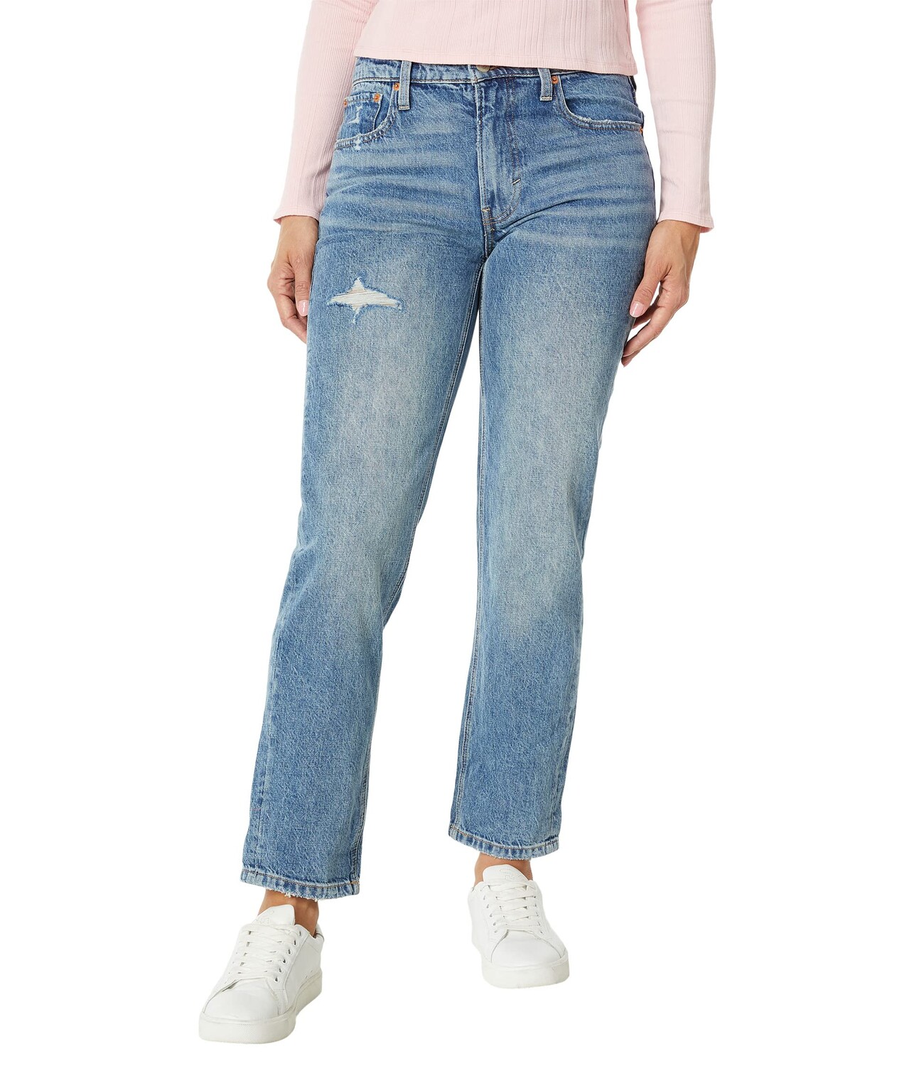 

Джинсы Lucky Brand, Mid-Rise Boy Jeans in After Hours Destructed