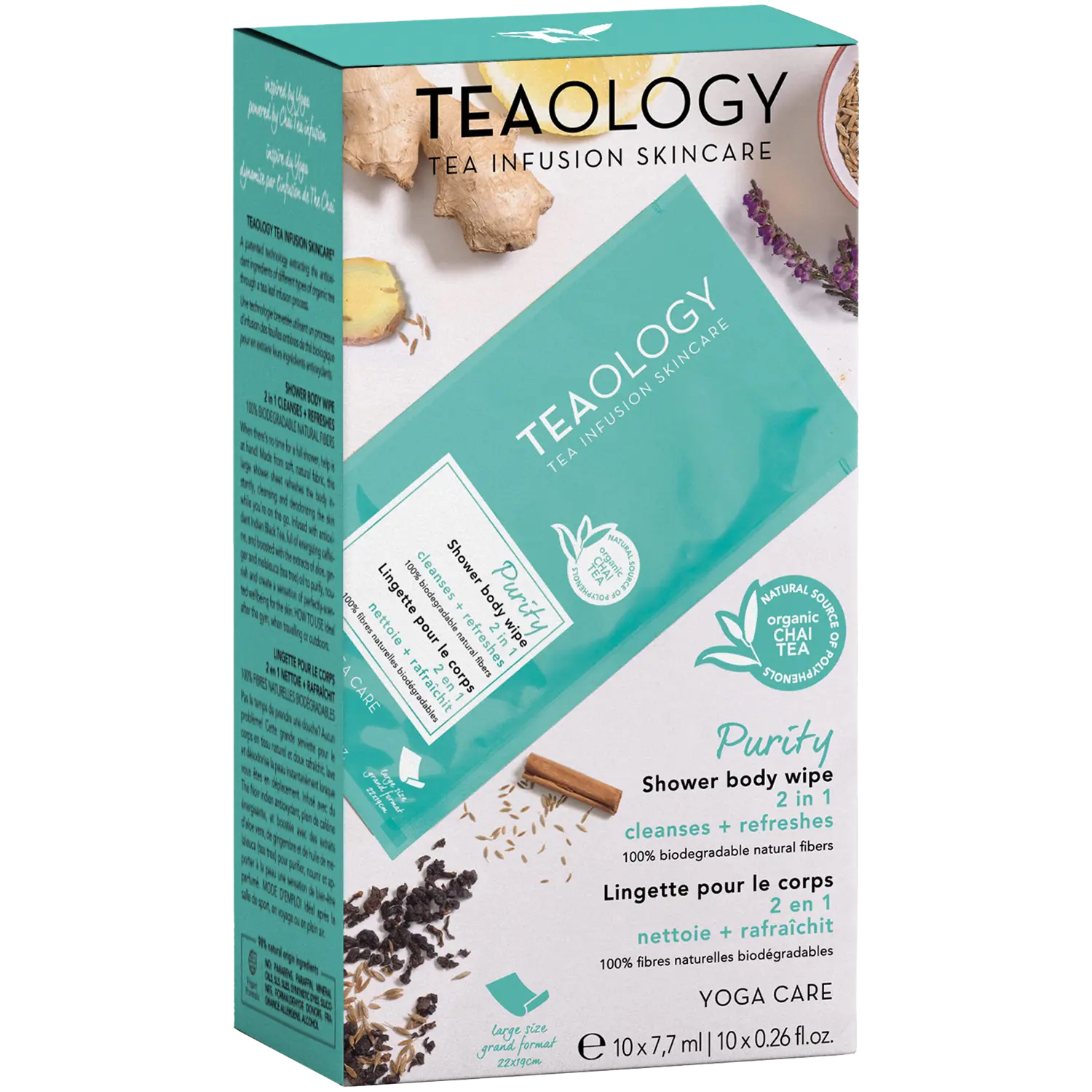 

Teaology Yoga салфетки для очищения лица, 1 упаковка