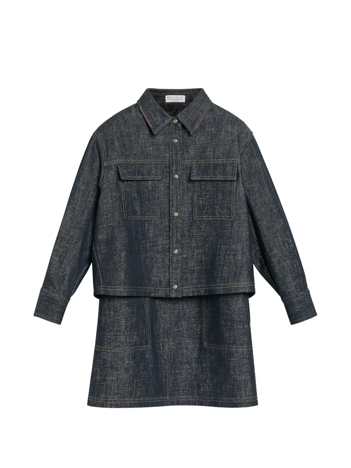 Brunello Cucinelli Комплект джинсовых сарафанов с Monili, синий