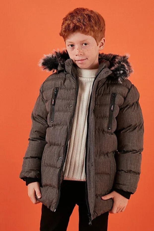 Детское пальто для девочек с капюшоном Lela, Gray