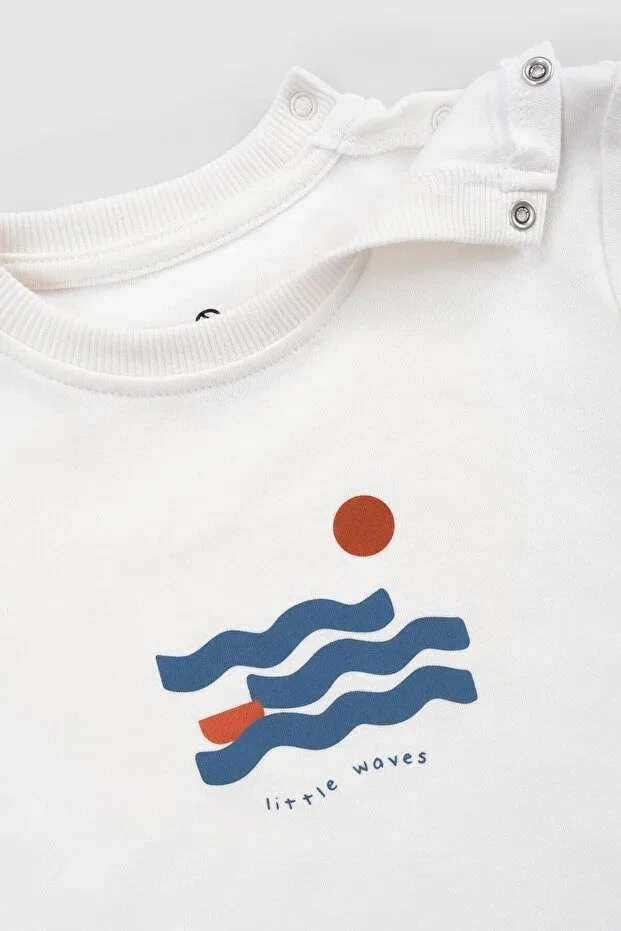 Детская футболка для мальчиков хлопковая Waves Little Gusto, Blue — фото 4