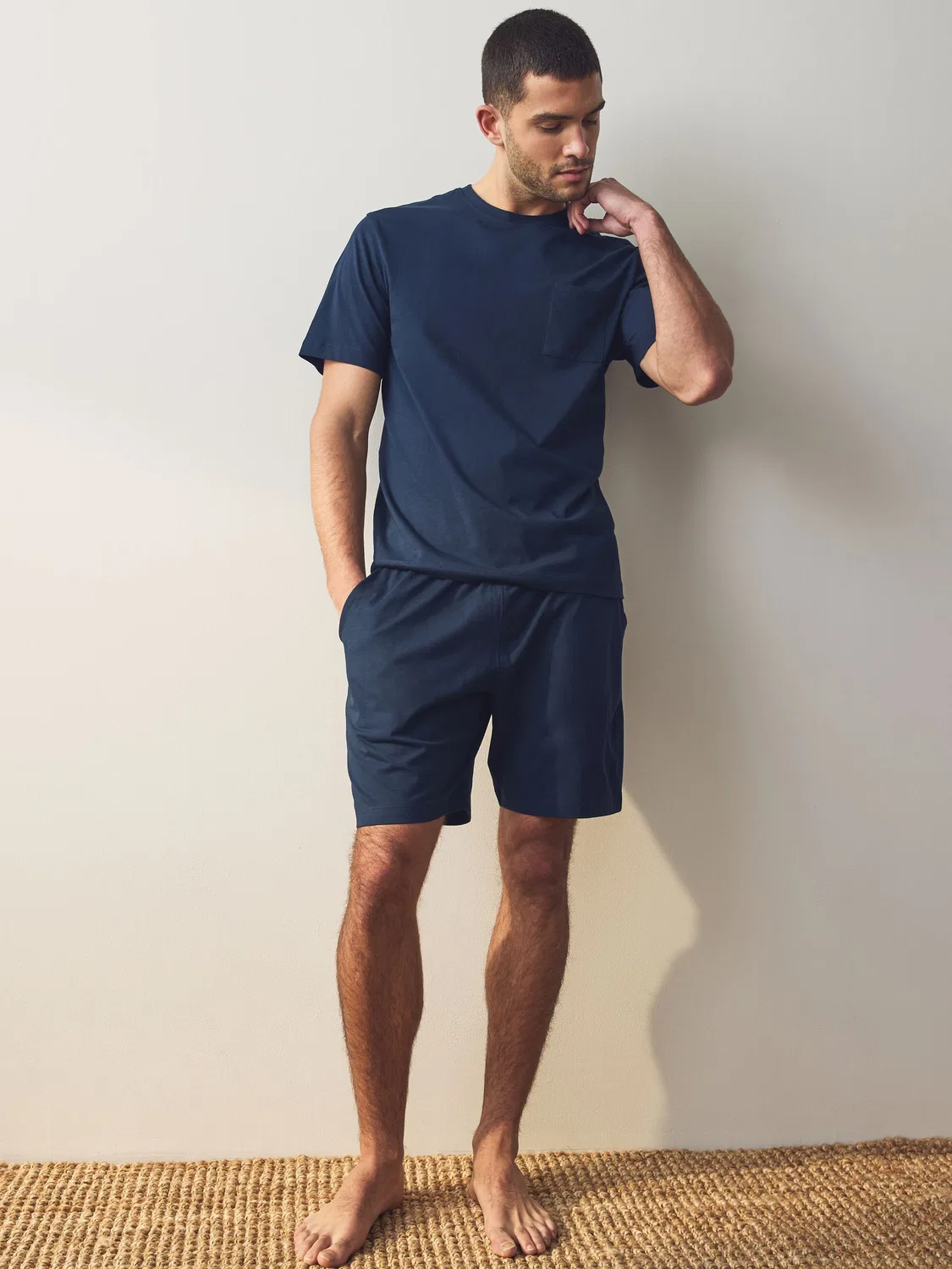 Пижамный комплект, хлопковый, Jersey Short Pyjamas Set 2 Pack Next, темно-синий/серый — фото 2