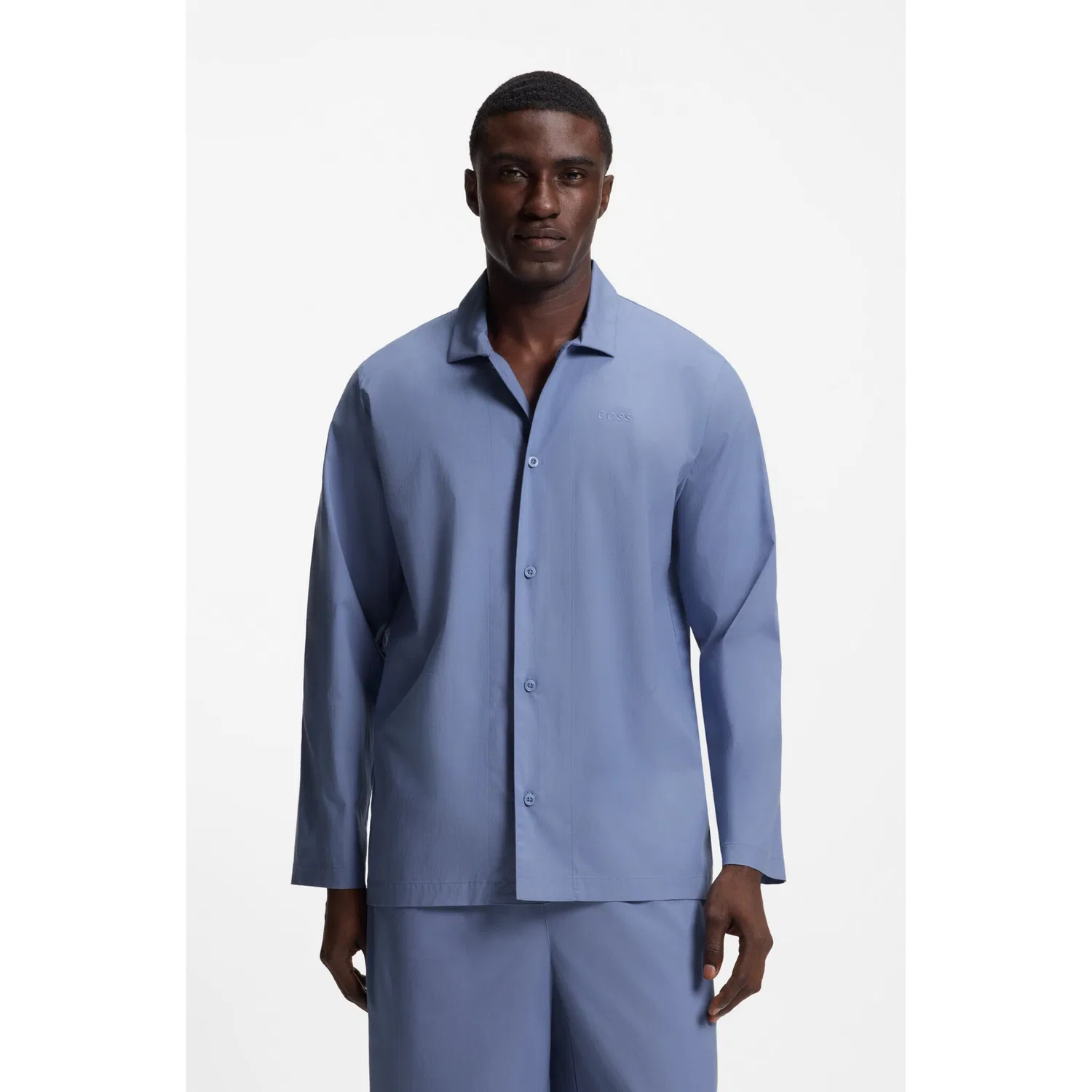 Мужская пижама с рубашечным верхом BOSS, Light Pastel Blue — фото 4